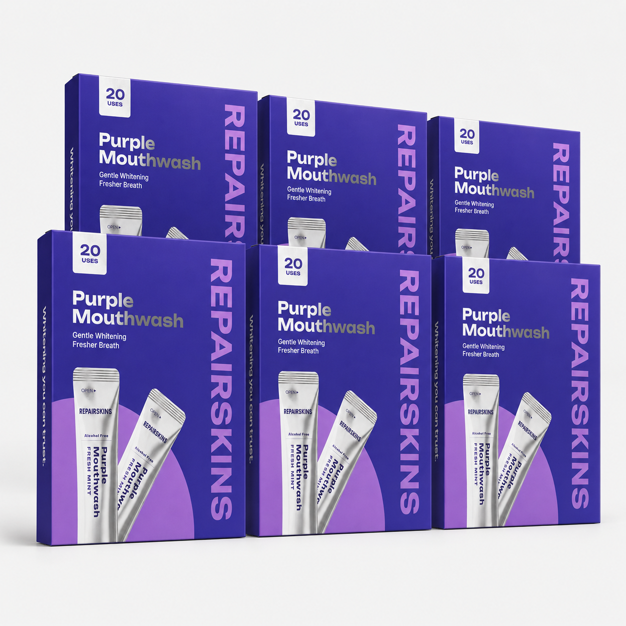 Purple Mouthwash Purple colour correction that neutralises yellow tones in 30 seconds. 20 single-use sachets.
