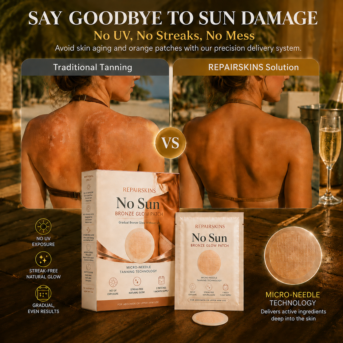 REPAIRSKINS® Transdermal Tanning  Patch
