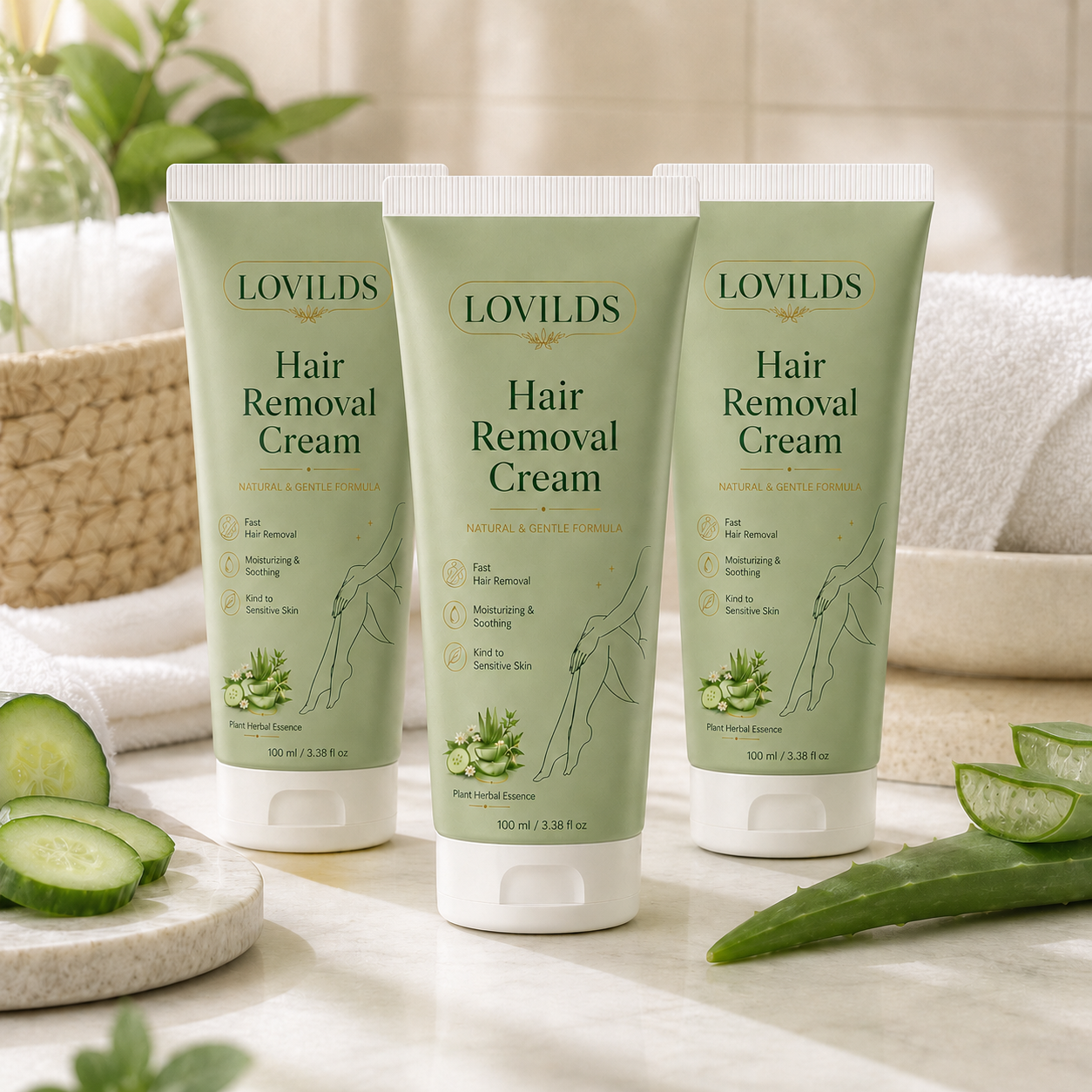 REPAIRSKINS | LOVILDS Painless Depilatory Cream – No Razor Bumps, No Harsh Odor
