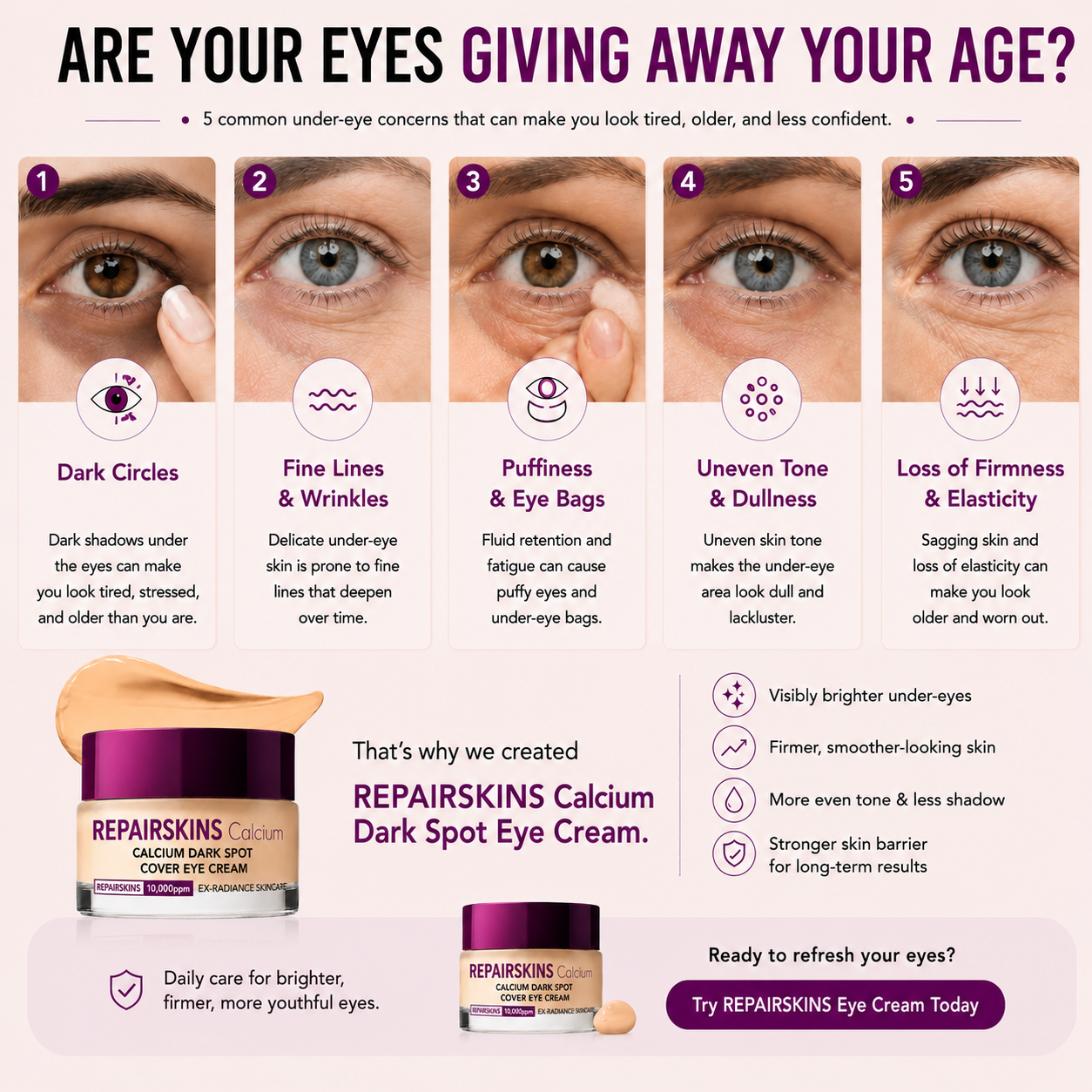 REPAIRSKINS Korean Calcium Dark Spot Eye Cream
