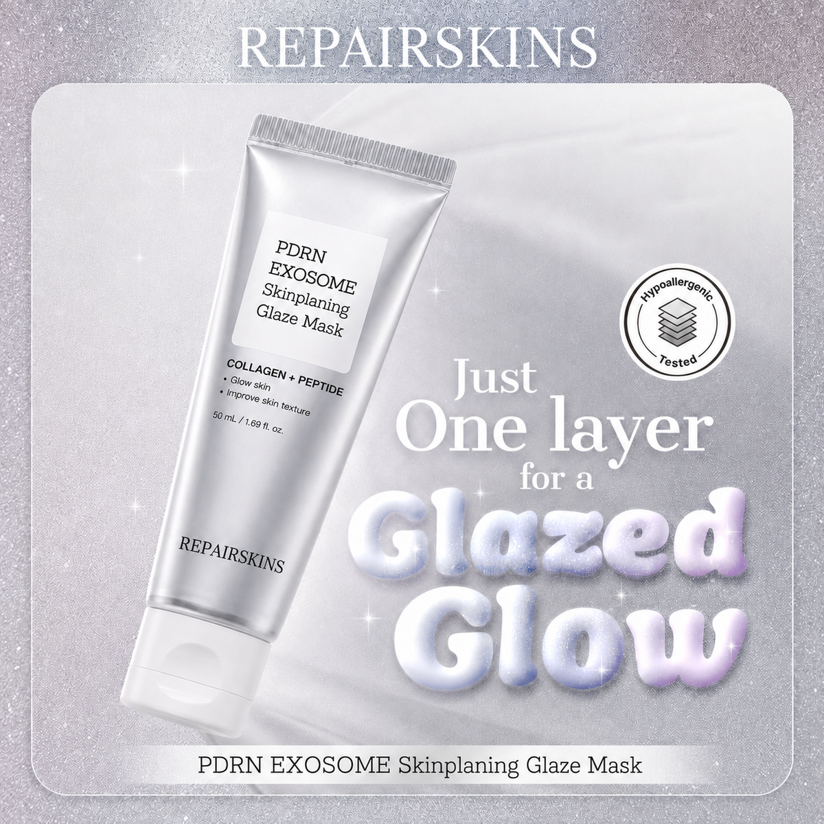 PDRN Exosome Overnight Glaze Peel-Off Mask  Hydrate, smooth and reveal a fresh glazed-looking glow while you sleep.