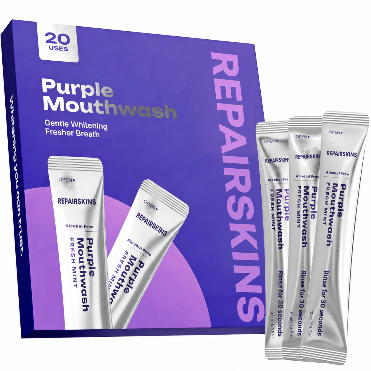 Purple Mouthwash Purple colour correction that neutralises yellow tones in 30 seconds. 20 single-use sachets.