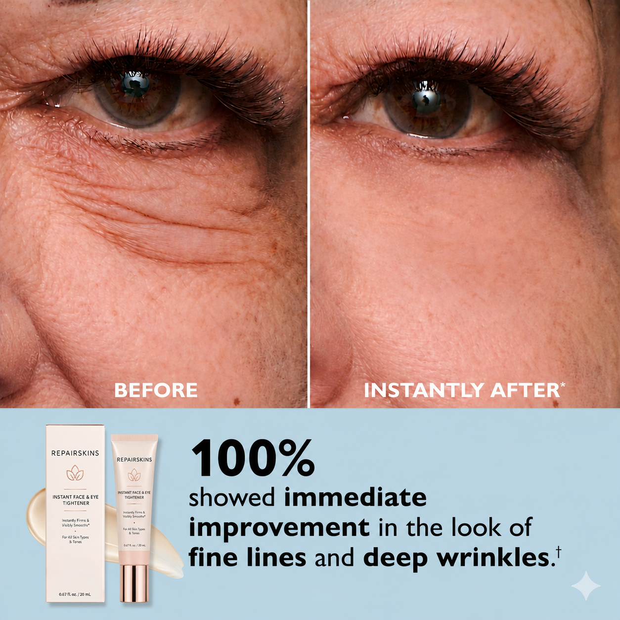 REPAIRSKINS Instant Face Temporary Tightener – Instant visible results in 60 seconds