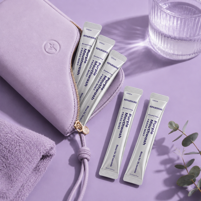 Purple Mouthwash Purple colour correction that neutralises yellow tones in 30 seconds. 20 single-use sachets.
