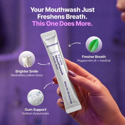Purple Mouthwash Purple colour correction that neutralises yellow tones in 30 seconds. 20 single-use sachets.