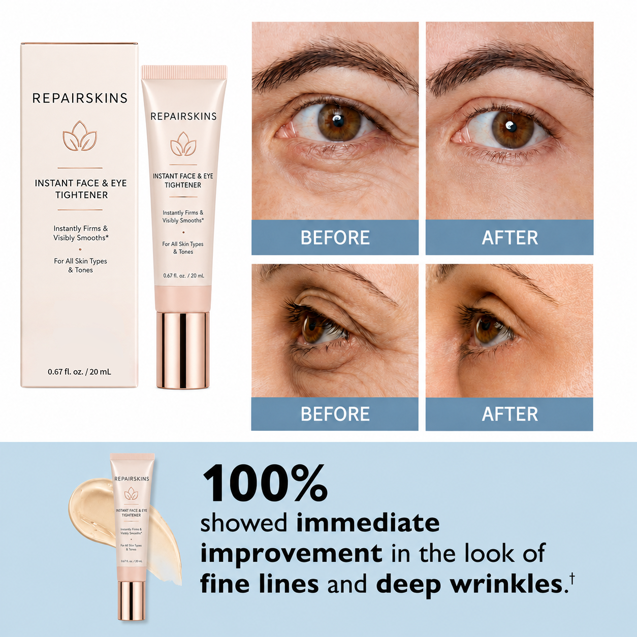 REPAIRSKINS Instant Face Temporary Tightener – Instant visible results in 60 seconds