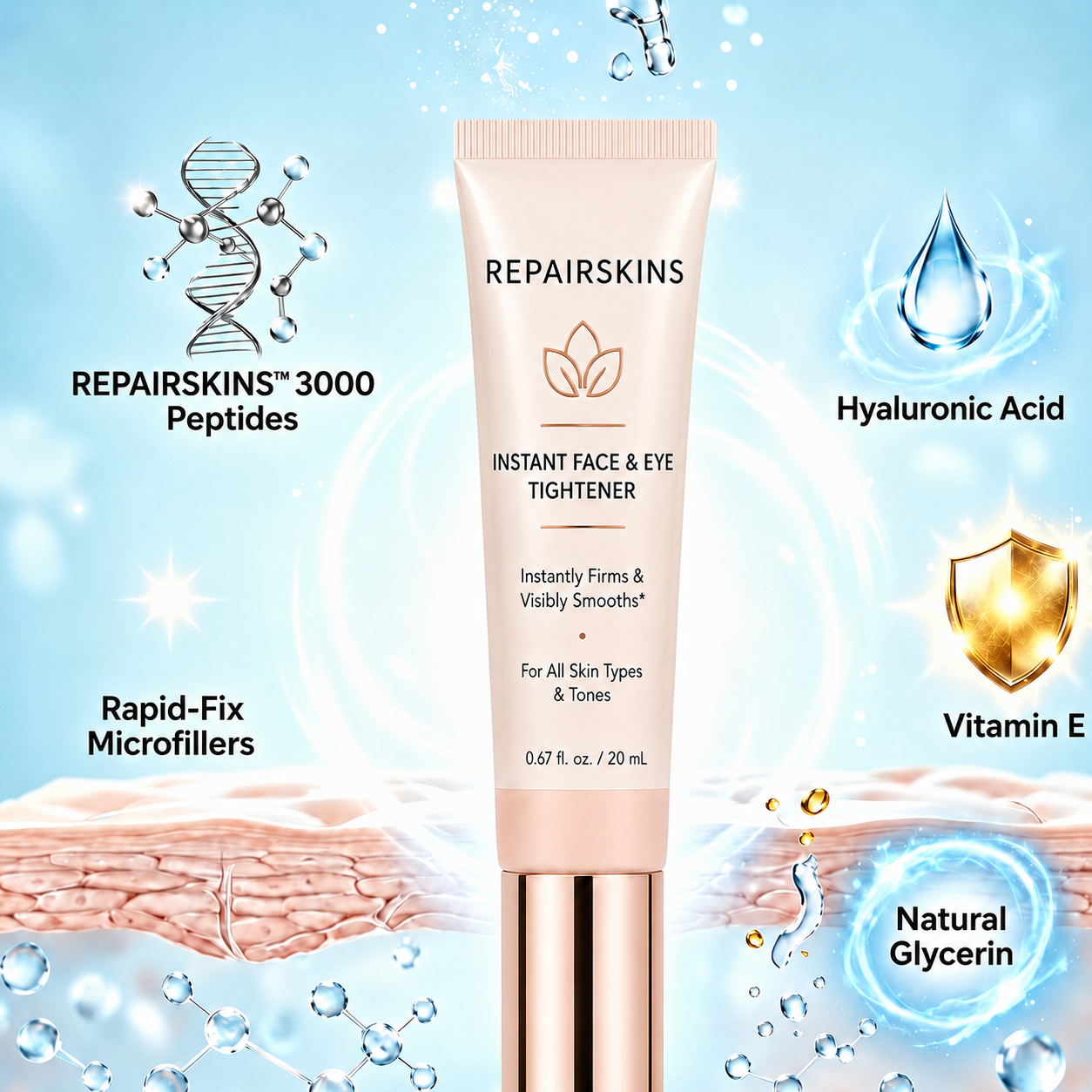 REPAIRSKINS Instant Face Temporary Tightener – Instant visible results in 60 seconds