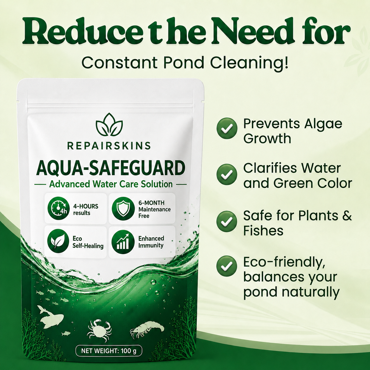 REPAIRSKINS®AQUA-SAFEGUARD- Advanced Water Care Solution -  Restore Your Pond’s Beauty Fast!