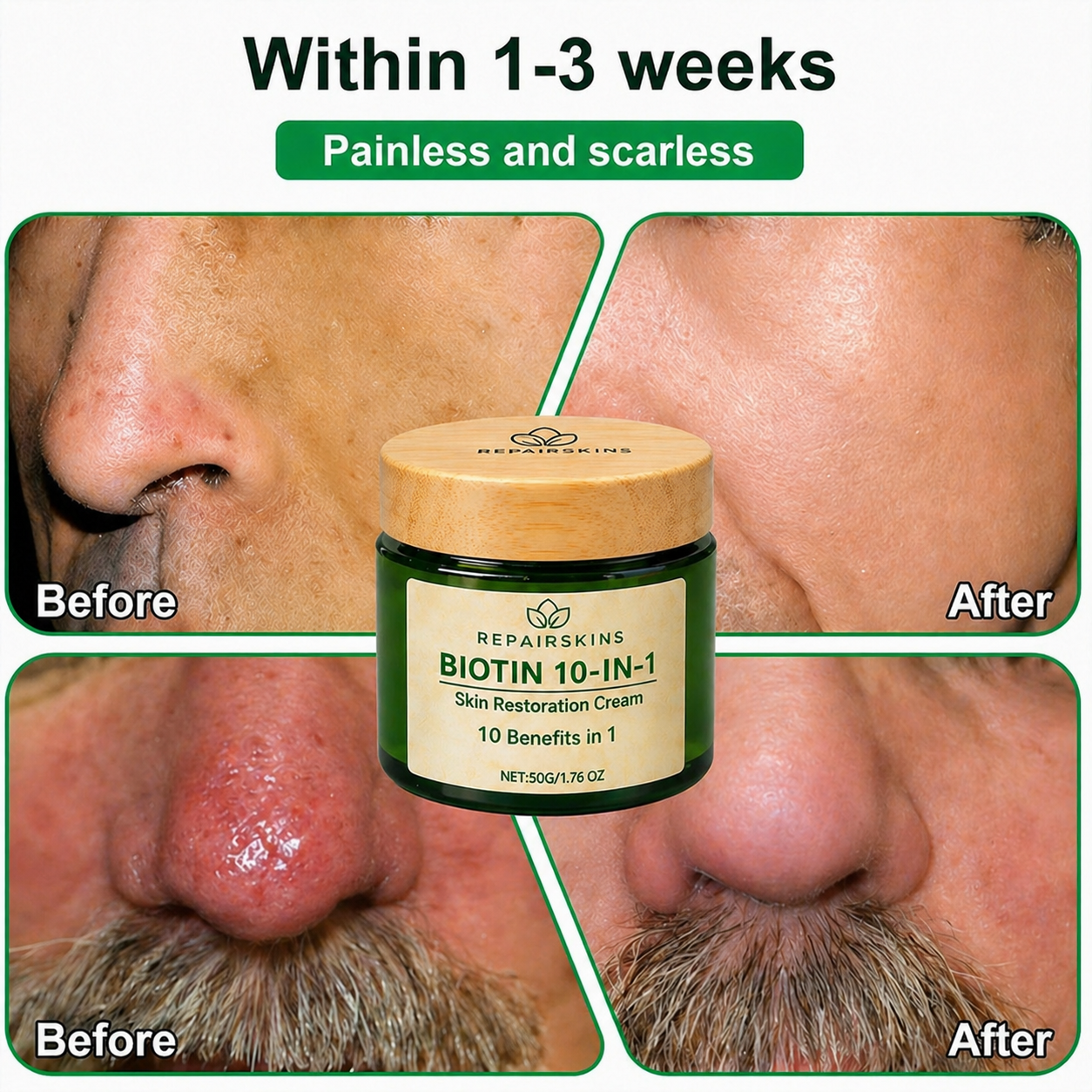 Made and Shipped from USA ✨REPAIRSKINS® Biotin 10-in-1 Skin Restoration Cream 🍀